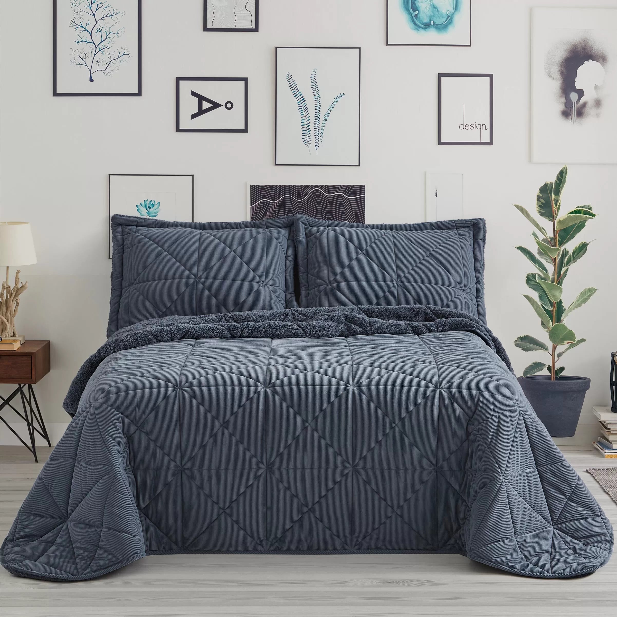 Couette effet mouton toucher velours camel - Aruna