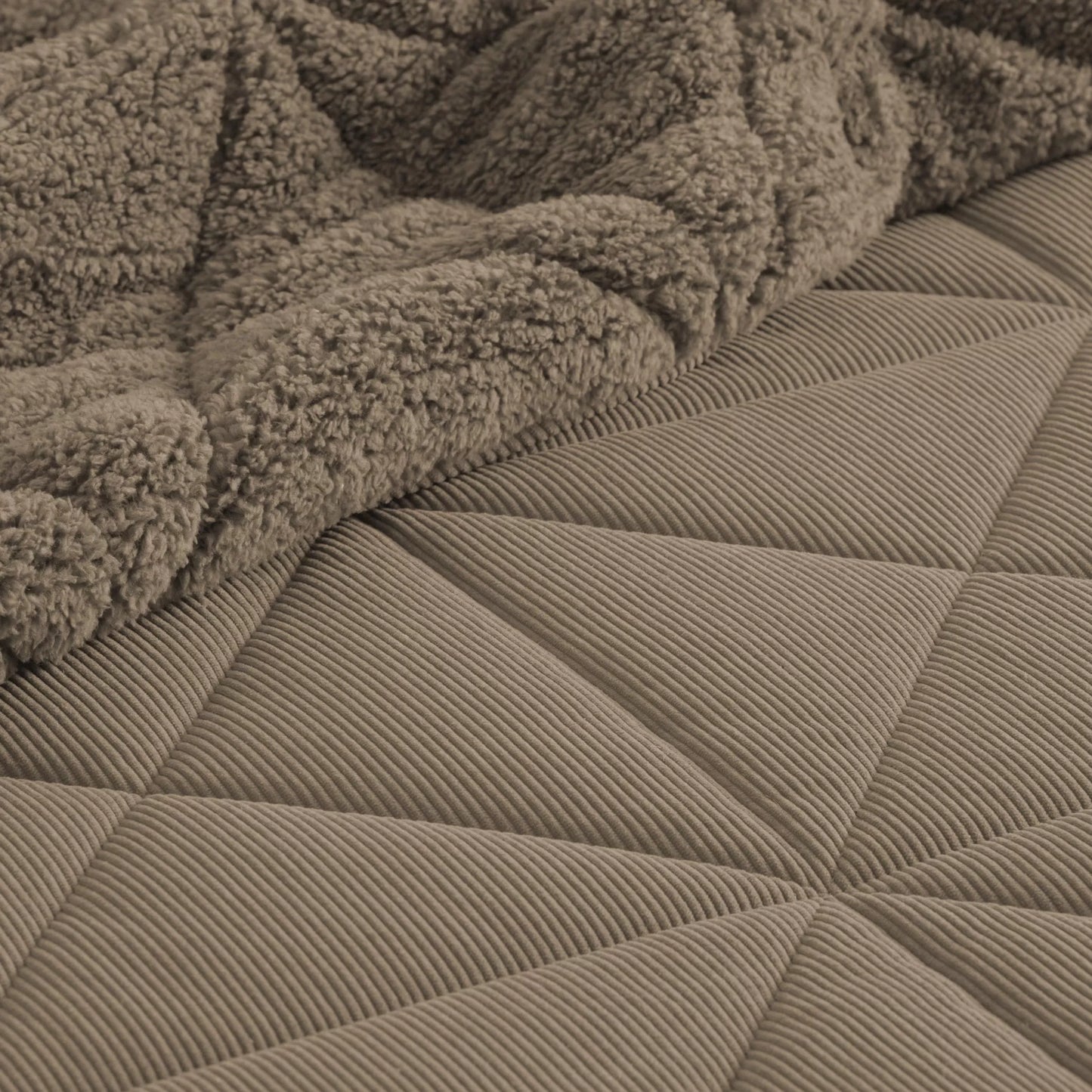 Couette effet mouton toucher velours camel - Aruna