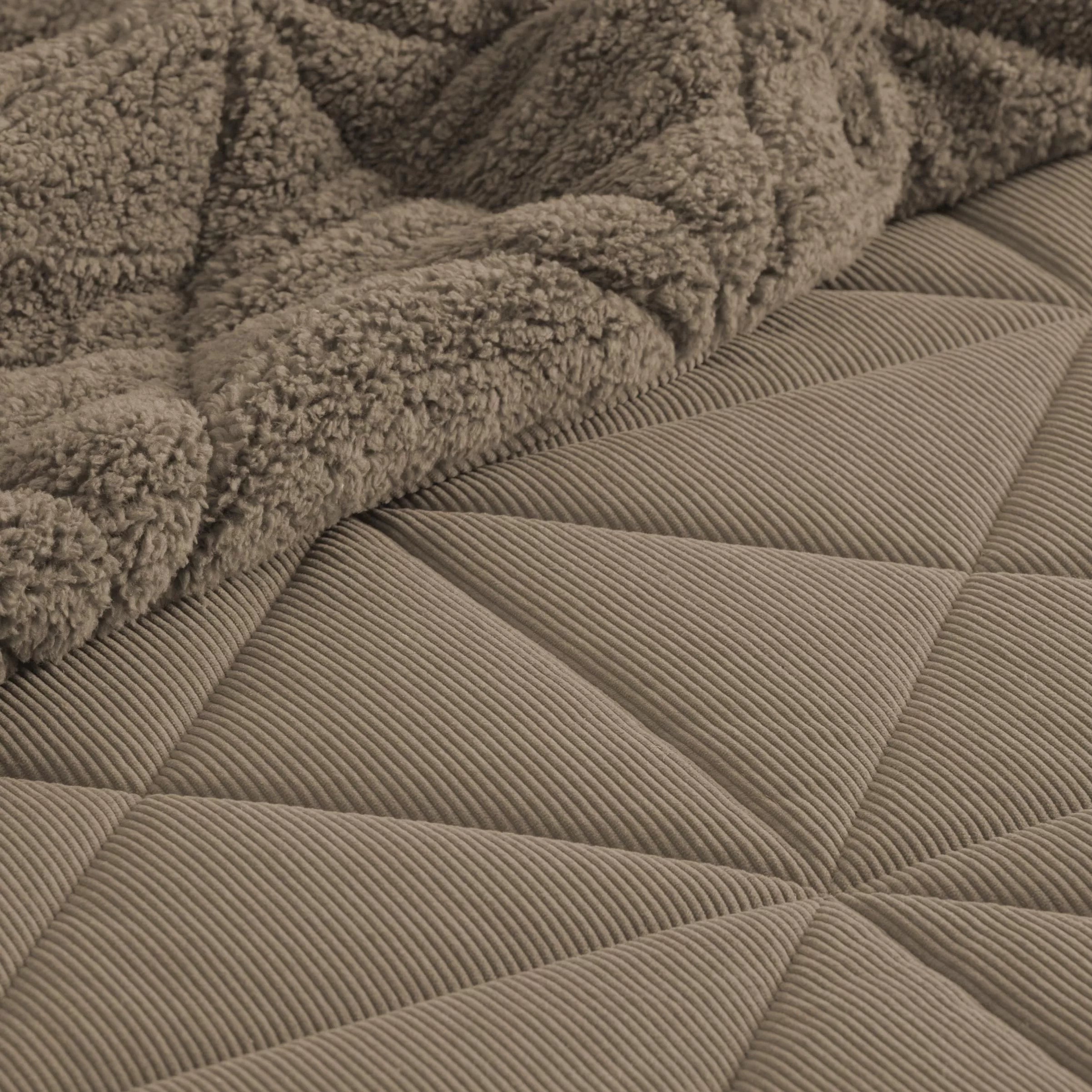 Couette effet mouton toucher velours camel - Aruna